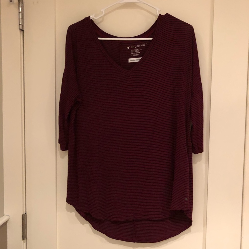 Maroon stripped shirt